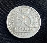 Deutsches reich 50 pfenning 1921