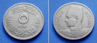 EGIPAT EGYPT 5 MILLIEMES 1938 (1357) KM. 363 - FAROUK