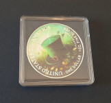 EKSTREMNO RIJETKO - Srebrnjak ST. PATRICK 1 unca obojani (001/100)