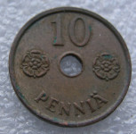 FINLAND 10 PENNIA 1943