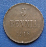 FINLAND 5 PENNIA 1916