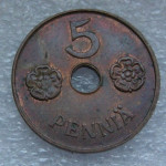 FINLAND 5 PENNIA 1942