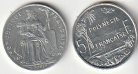 FR.POLYNESIA 5 FRANK 2001