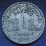 FRANCE 1 FRANC 1942
