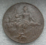 FRANCE 10 CENTIMES 1907