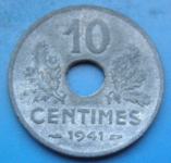 FRANCE 10 CENTIMES 1941
