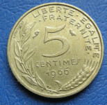 FRANCE 5 CENTIMES 1966