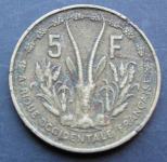 FRENCH WEST AFRICA 5 FRANCS 1956