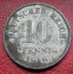 GERMANY - EMPIRE 10 PFENNIG 1916A