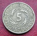 GERMANY, WEIMAR REPUBLIC 5 REICHSPFENNIG 1936A