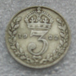 GREAT BRITAIN 3 PENCE 1922 Silver