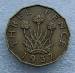 GREAT BRITAIN 3 PENCE 1937