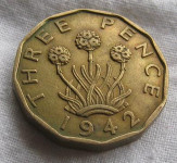 GREAT BRITAIN 3 PENCE 1942
