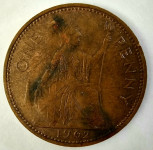 GREAT BRITAIN- ONE PENNY 1962.