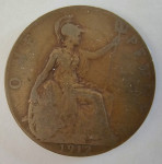 GREAT BRITAIN- ONE PENNY 1912.