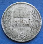 HUNGARY 1 KORONA 1895 Silver
