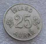 ICELAND 25 Aurar 1961
