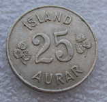 ICELAND 25 Aurar 1966