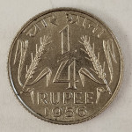 INDIA- 1/4 RUPEE 1956.