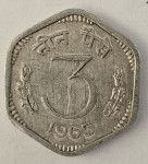 INDIA- 3 PAISE 1965.