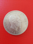 Italia, 5 lira (srebro) 1871 25 gf (vf) Vittorio Emanuele