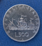 Italija 500 lira Caravelle 1959 srebro 835