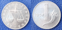 Italy 1 lira, 1957 RIJETKO ***/# 2,00 EURO !!!