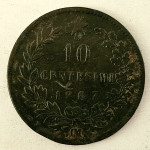 ITALY- 10 CENTESIMI 1867. OM