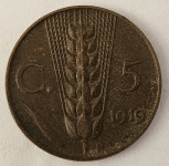 ITALY- 5 CENTESIMI 1919. RARE