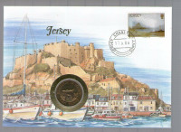 JERSEY 10 PENCE 1988 G UNC (A 20-18) STAMP + LETTER NUMISLETTER