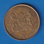 KENYA 5 CENTS 1970 AFRIKA KOVANICE XF / 1662