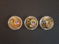 Kina (China) lot 5 Yuan 2023,2024 i 2025 UNC Jubilarne Color