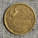 KOVANICA 20 FRANCS 1950. B