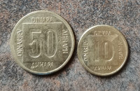 KOVANICA 50 DINARA i 10 DINARA SFRJ 1988.