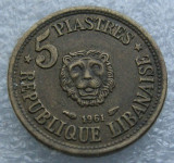 LEBANON 5 PIASTRES 1961