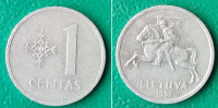 Lithuania 1 centas, 1991 / 1,00 EURO !!!