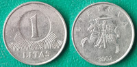 Lithuania 1 litas, 2002 / 1,00 EURO !!!