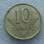 LITHUANIA 10 CENTU 1997