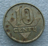 LITHUANIA 10 CENTU 2008