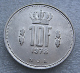LUXEMBOURG 10 FRANCS 1978