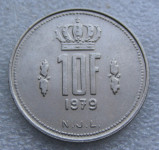 LUXEMBOURG 10 FRANCS 1979