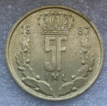 LUXEMBOURG 5 FRANCS 1987