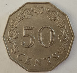 MALTA- 50 CENTS 1972.