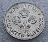 MAURITIUS 1/4 RUPEE 1975