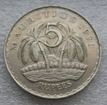 Mauritius 5 Rupees 1991