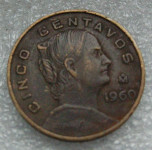 MEXICO 5 CENTAVOS 1960
