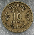 MOROCCO 10 FRANCS AH1371