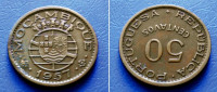 MOZAMBIK MOZAMBIQUE 50 CENTAVOS 1957 KM. 81 - OKRUNJENI GLOBUS