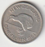NEW ZELAND ONE FLORIN 1964