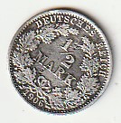 NJEMAČKA 1/2 MARK 1906 AG UNC